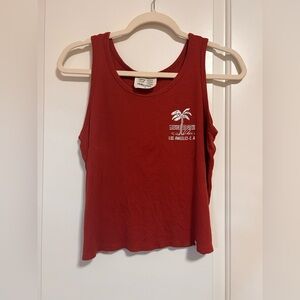 😉🌊☀️🌴 ‘Happiness Comes in Waves’ Rusty Red Tank Top ☺️🌊☀️🌴